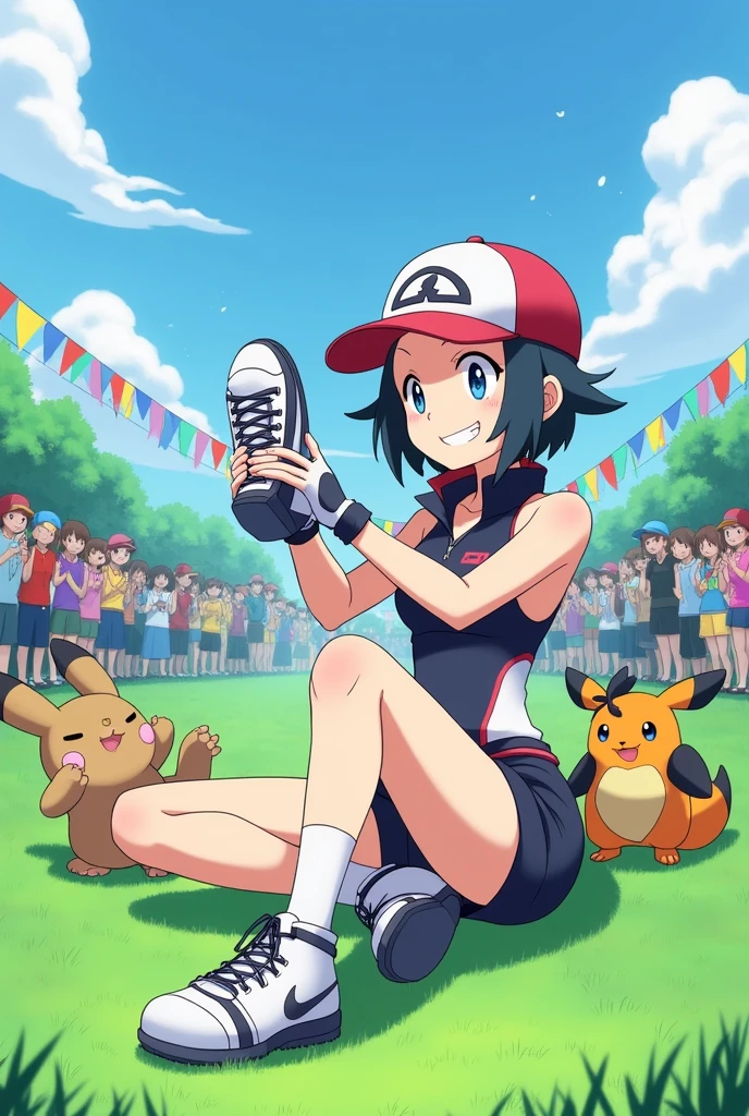 Bea from Pokemon sucking her feet