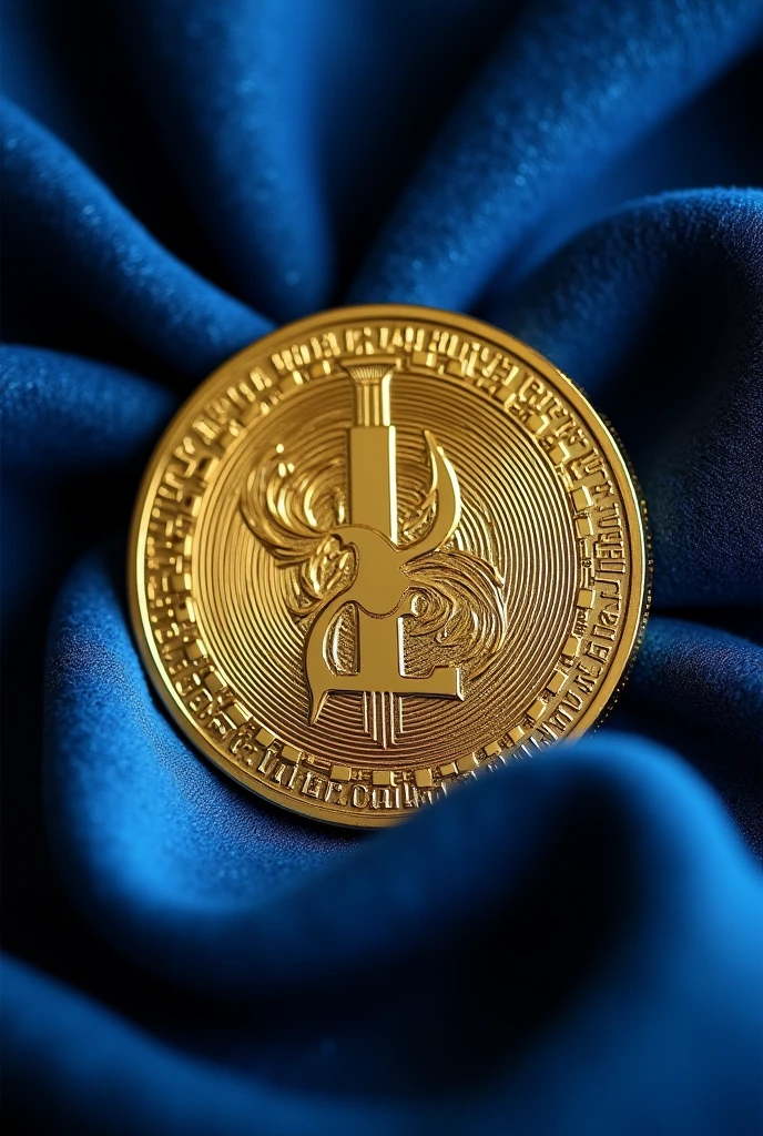 Gold coin with a big I in the center