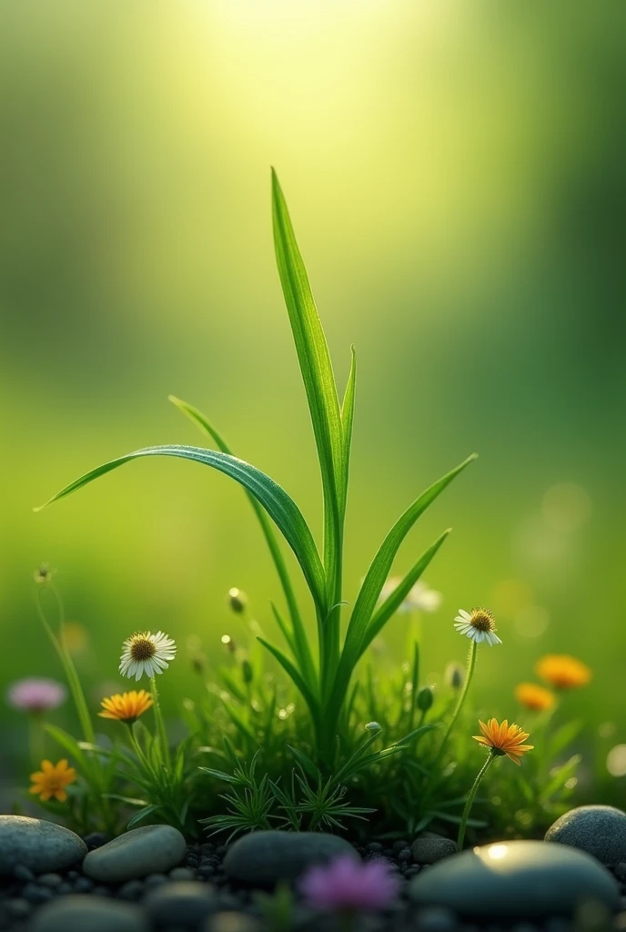 create for me a blade of grass slightly curved downwards