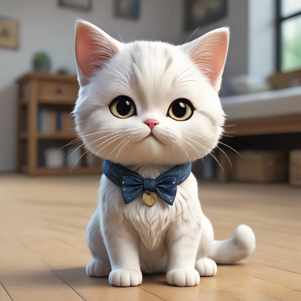 tthere is a Cat with glasses sitting on the floor, Wearing glasses,サングラスでないWearing glasses,Vector art by Nikola Abramov, Trending on Art Station, fur art, Cute and detailed digital art, Cute digital art, adorable Digital Painting, Cat. Digital Painting, Cute and detailed artwork, realistic anime Cat, ultra Realistic illustrations, cute Cat, Realistic illustrations, Cute artwork, High-quality portraits