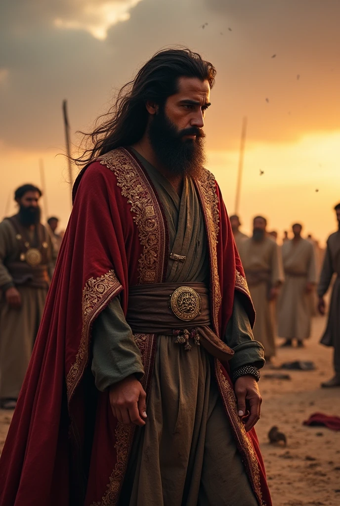 When imam Hussain was killed how was he look like make a picture