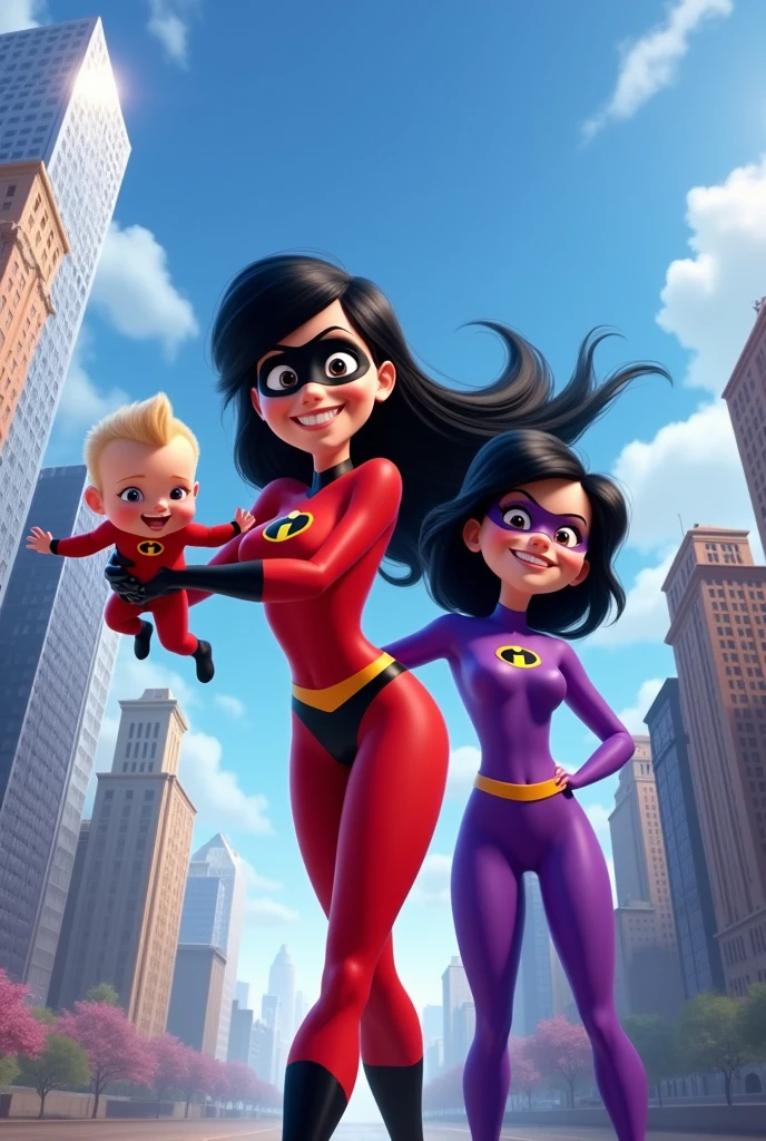 elastigirl jack jack and violet from the incredibles without dash