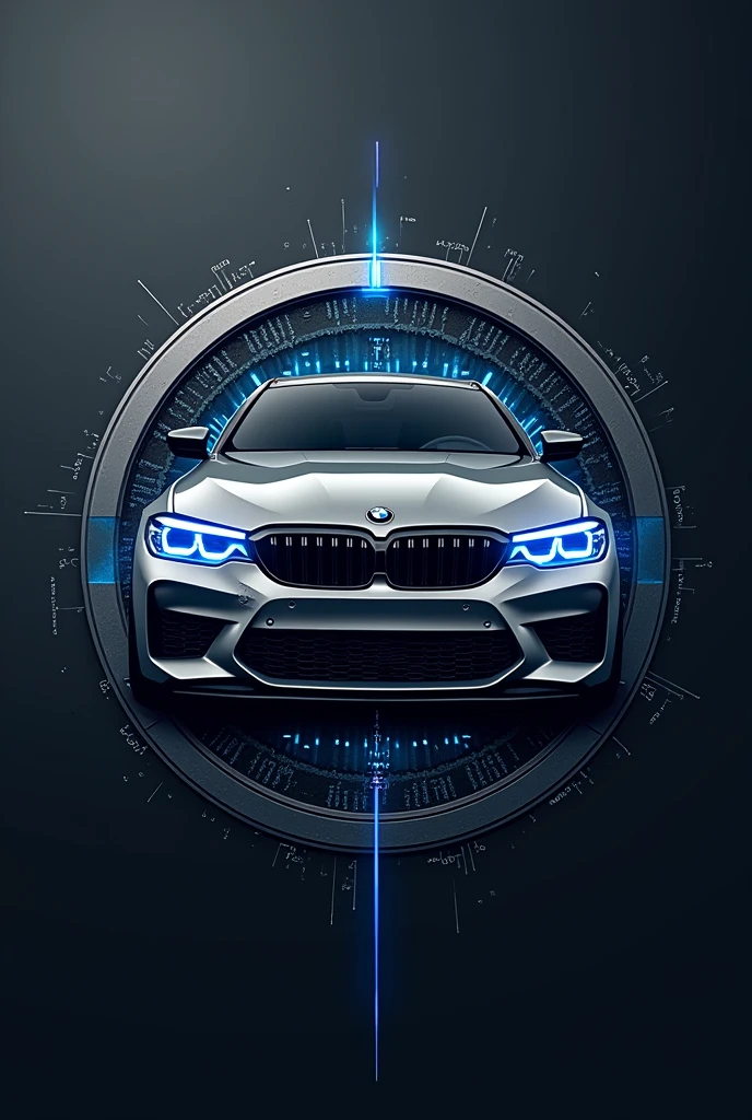 An auto electrical logo written auto parts and electronic injection with a BMW
