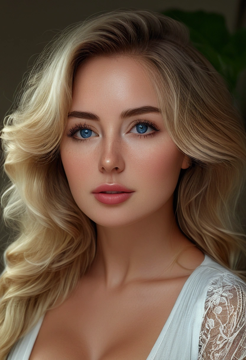 a  caucasian woman,gigantic breasts,slim waist,slim thick,beautiful detailed eyes,beautiful detailed lips,extremely detailed face,long eyelashes,elegant pose,high fashion outfit,(best quality,4k,8k,highres,masterpiece:1.2),ultra-detailed,(realistic,photorealistic,photo-realistic:1.37),studio lighting,professional,vivid colors,bokeh,glamour,fashion portrait