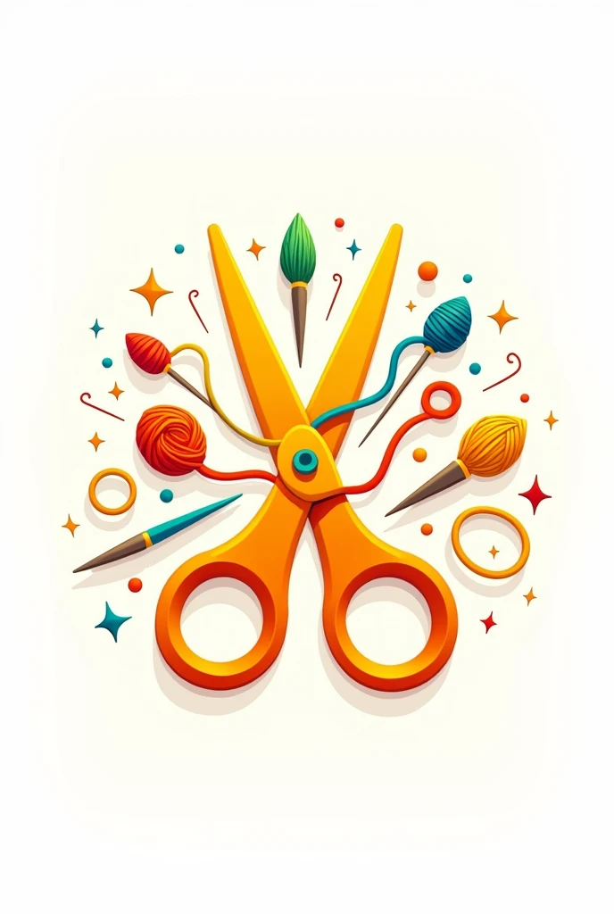 Create a logo for a craft company with lively yellow and orange colors