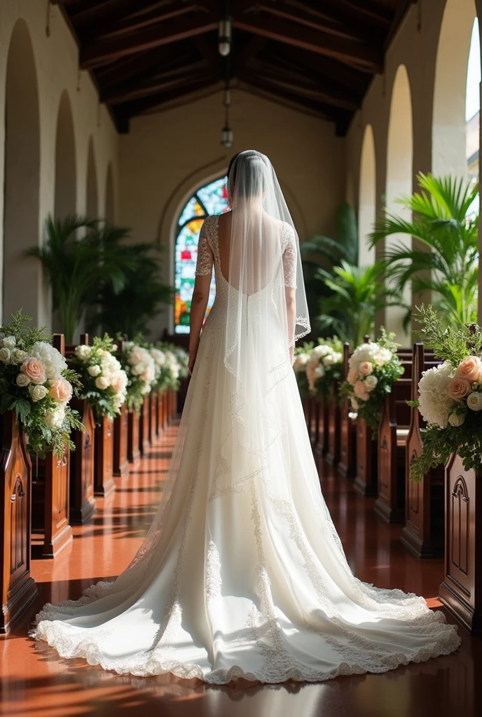 design of the chruch kung saan lalakad si bride, the theme is vintage filipino design may mga anahaw