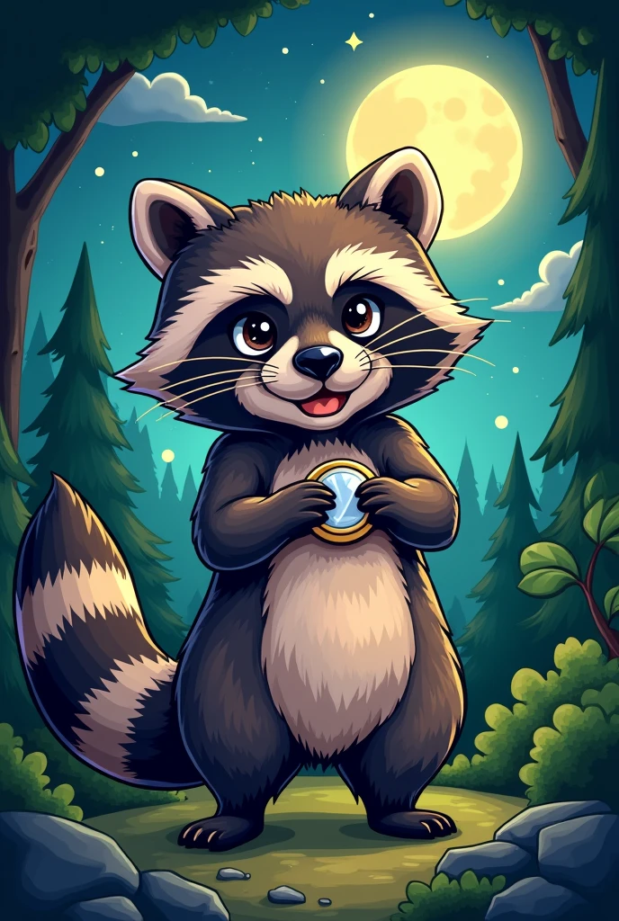 Make a t-shirt design with a raccoon