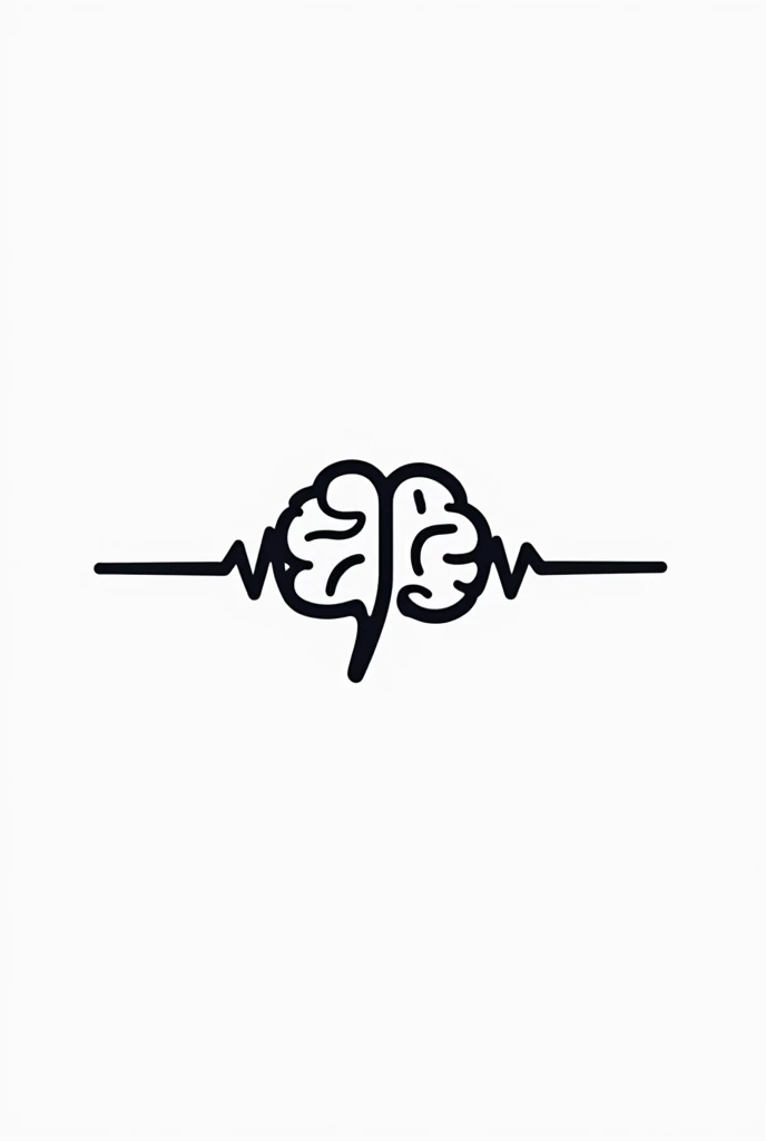 create a minimalist logo of a brain with electroencephalogram 