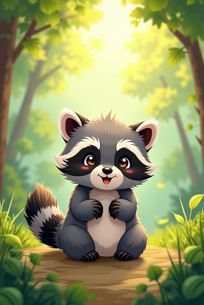 Draw a simple raccoon