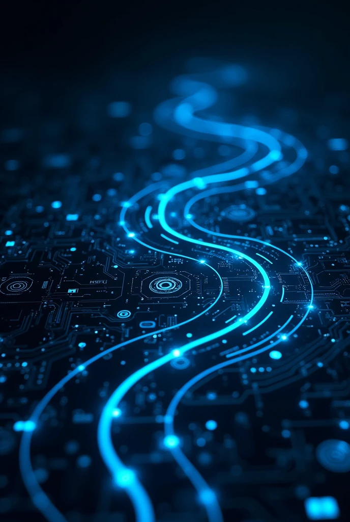 Futuristic blue technology lines black background