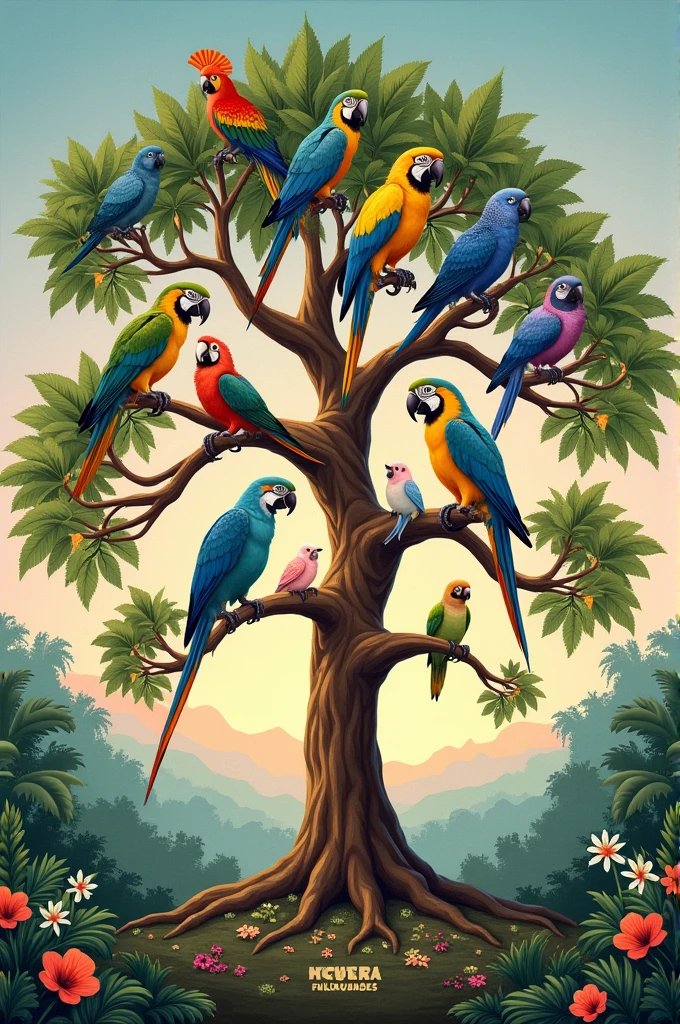 Make me a phylogenetic tree of parrots
