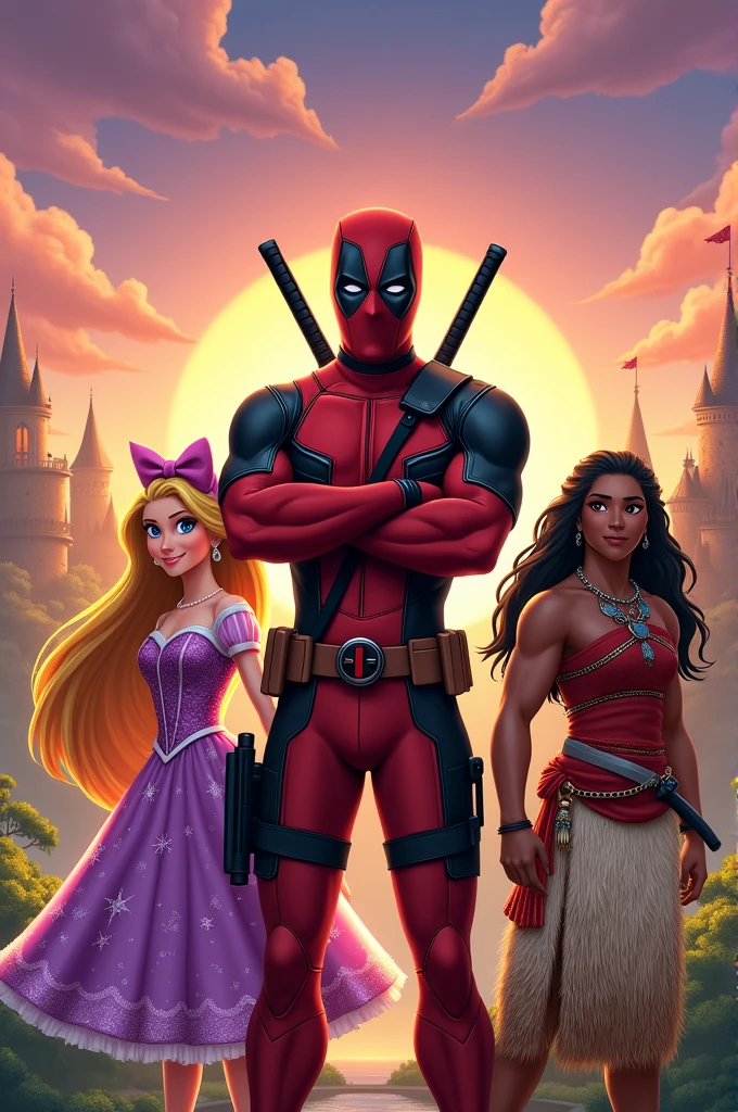 DeadPool, hello kitty, rapunzel e Moana