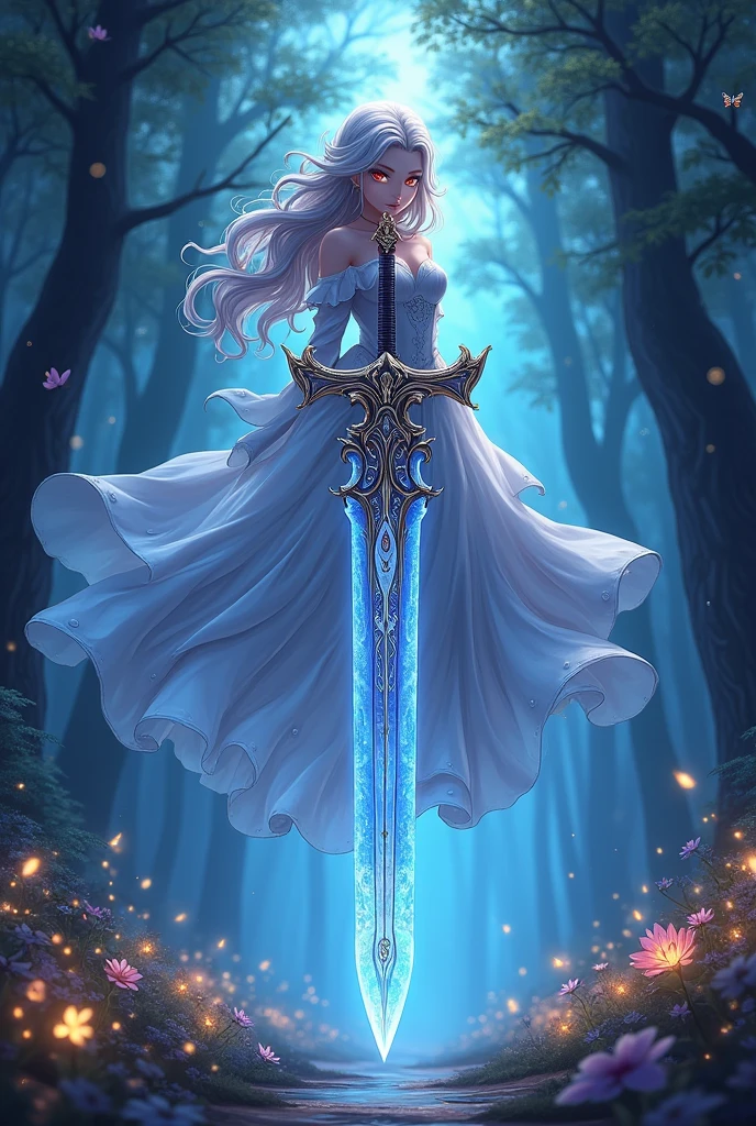 An anime-style living sword