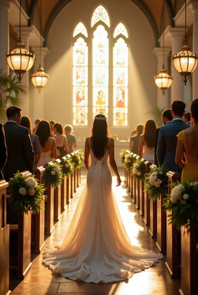 provide a photo sa chruch kung saan lalakad si bride the theme of the widding is vintage pilipino widding, dapat may mga anahaw and sampaguita