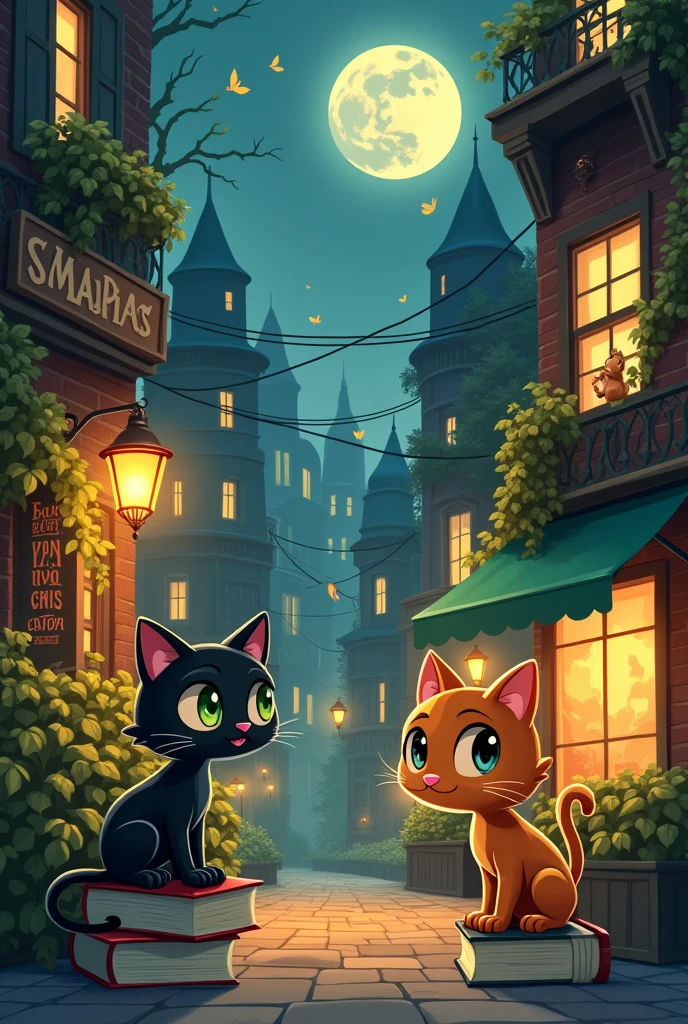 10 images of two detective cats in various positions for a story