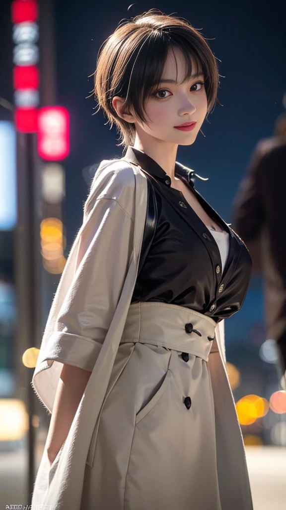 (masuter piece:1.3)、(8K、Photorealsitic、Raw photography、top-quality: 1.4)、(1girl in)、beautiful countenance、(Lifelike face)、(lightbrown hair、a short bob:1.3)、(Beautiful hairstyle:1.4)、Beautiful details、(real looking skin)、Beautiful skins、absurderes、enticing、超A high resolution、A hyper-realistic、high-detail、the golden ratio、、bilaterally symmetrical