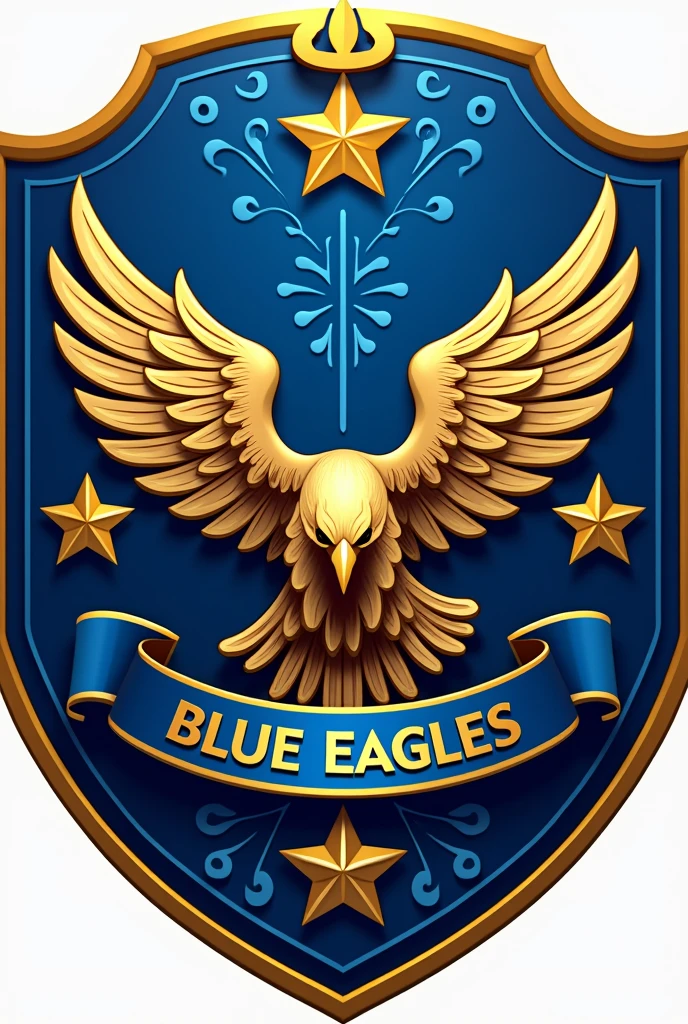 Create a shield for a football team called Blue Eagles in Portuguese 