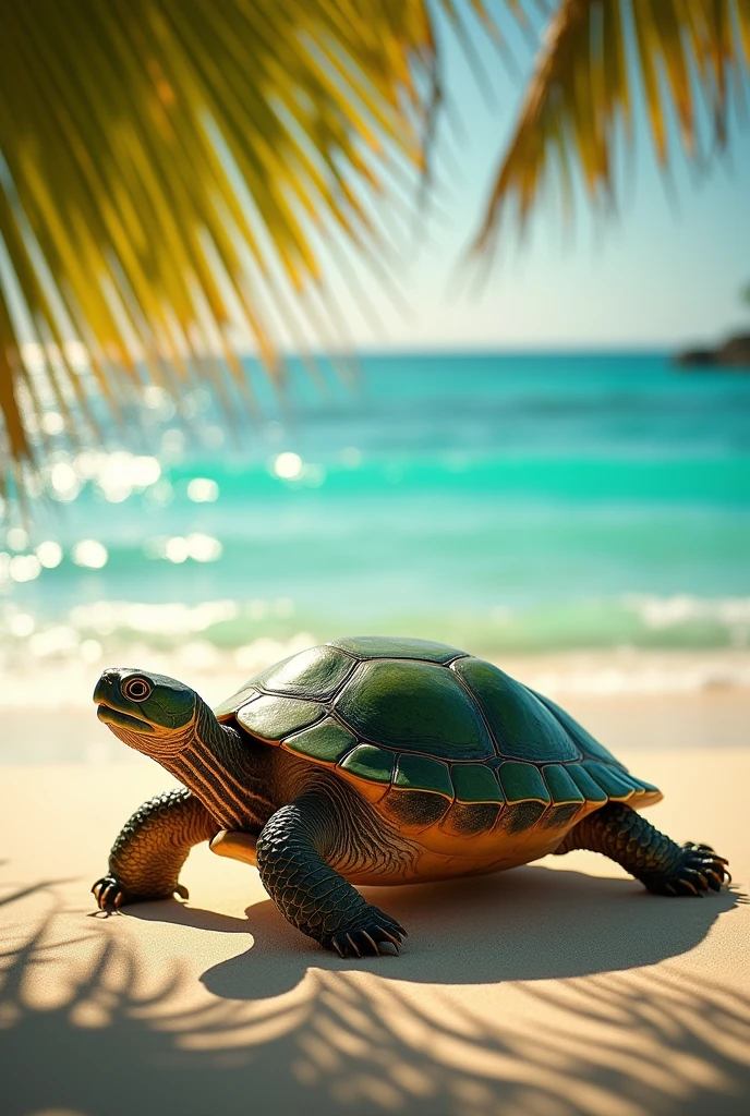 Sea turtle on sand