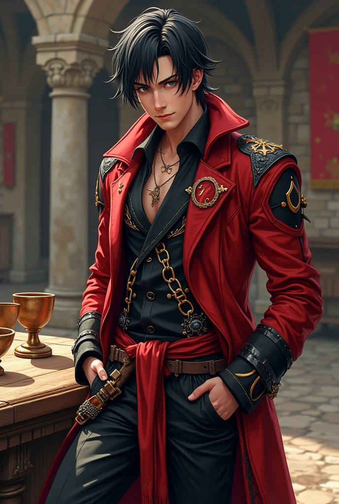 Red and black outfit with number 1 (アニメ)
(naughty man) (Mediovale)