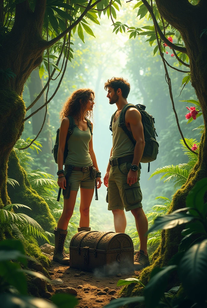 Lara and Max discovered a chest in the jungle
