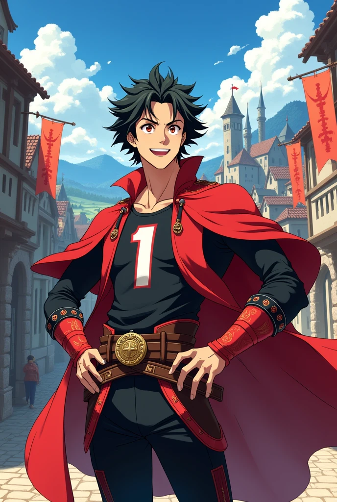 Red and black outfit with number 1 (アニメ)
(naughty man) (Mediovale)