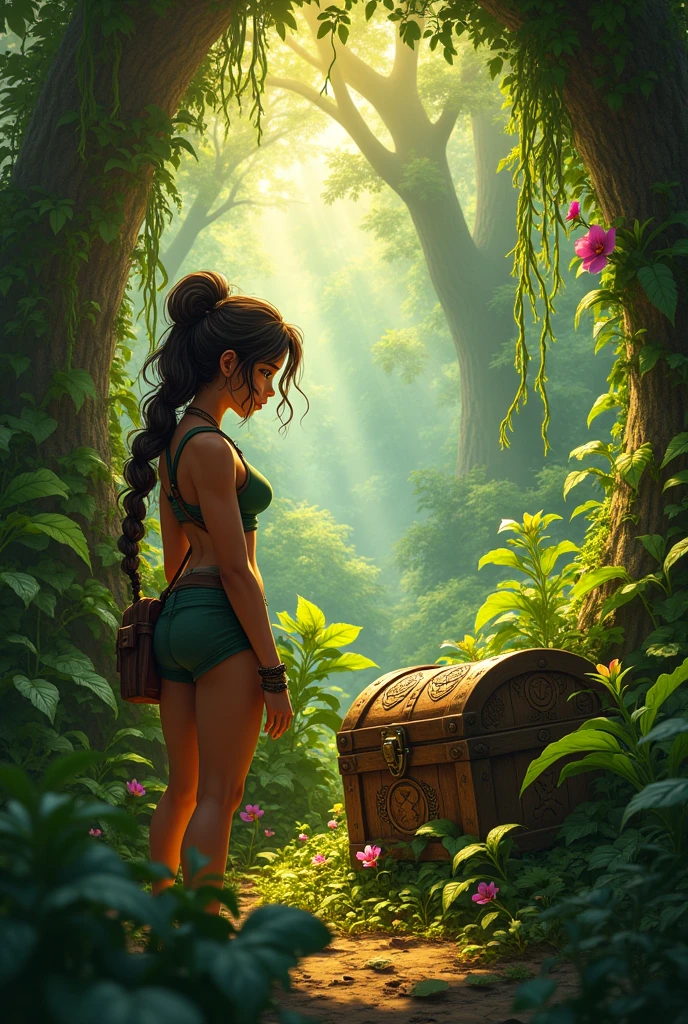 Lara and Max discovered a chest in the jungle