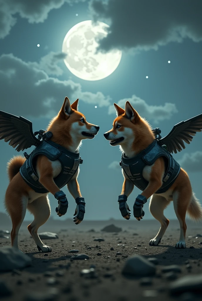 battle、狂dog、柴dog、fight、Scouter、mechanical、battlefield、wing、fly、cool、dog、dog、Bulletproof vest、night、Lonely、Real、3d、