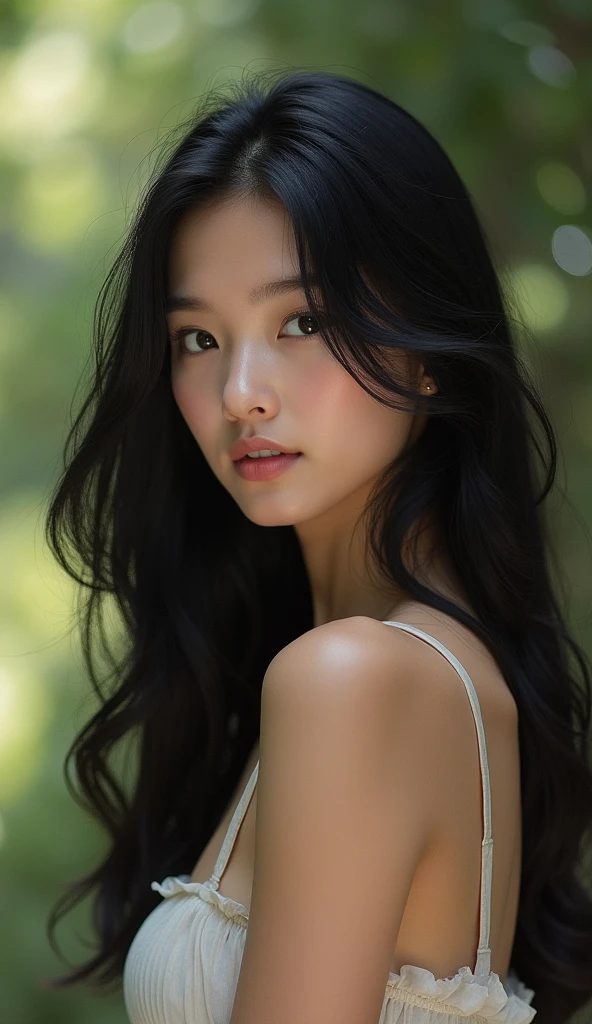 ((masterpiece)), ((best quality)), (ultra-detailed), ((extremely detailed)), 4K, (8K), best quality, (beautiful), full body, full body focus, a cute girl, 1girl, 18 years old, solo, (((nude))), beautiful black hair, beautiful black eyes, ((beautiful eyes)), cool