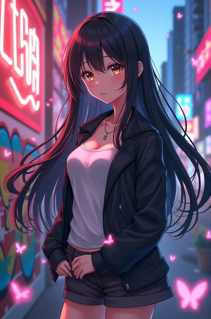 Female anime character black hair brown eyes