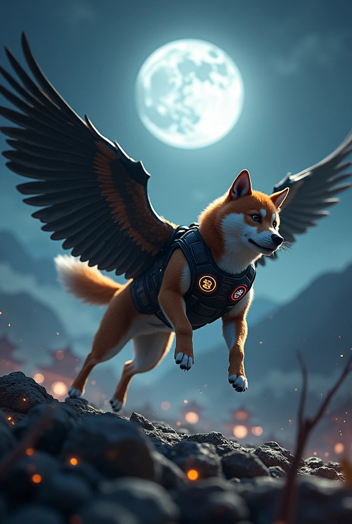 battle、狂dog、柴dog、fight、Scouter、warrior、battlefield、wing、fly、cool、dog、dog、Bulletproof vest、night、Lonely、Real、3d、Edo Period、