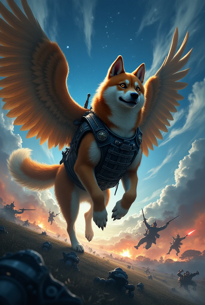 battle、狂dog、柴dog、fight、Scouter、warrior、battlefield、wing、fly、cool、dog、dog、Bulletproof vest、night、Lonely、Real、3d、Edo Period、