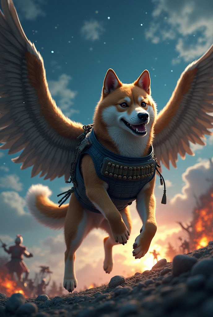 battle、狂dog、柴dog、fight、Scouter、warrior、battlefield、wing、fly、cool、dog、dog、Bulletproof vest、night、Lonely、Real、3d、Edo Period、