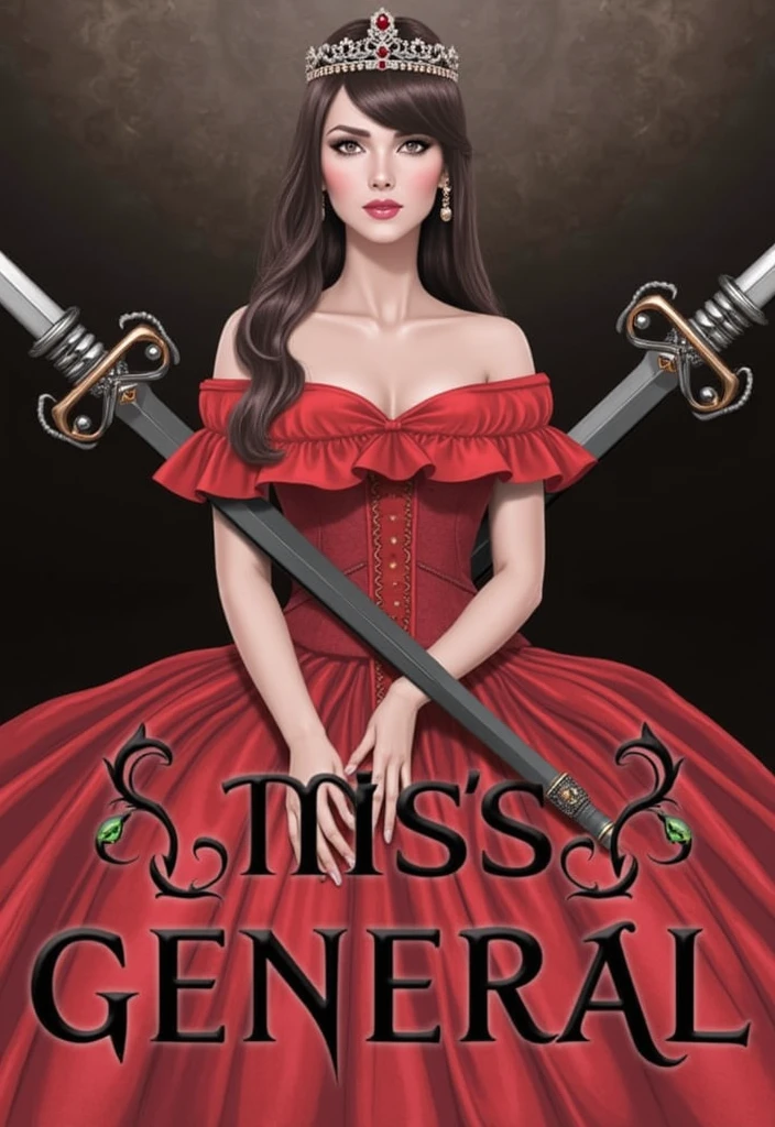 Put a title that says "Miss General", with two swords crossed behind the title