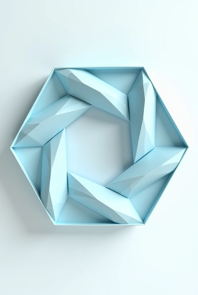 A regular polygon with eight equal sides that is formed by triangles of 3,5cm base and the other two sides of 3cm