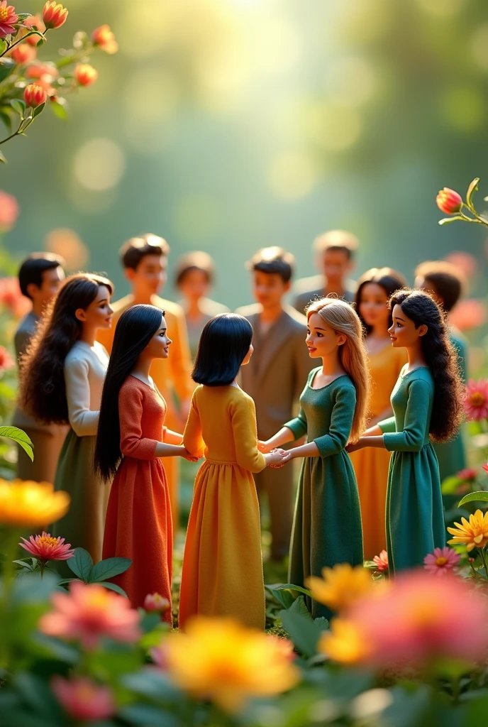 Relationship between men and women in the search for the common good from a culture of peace (animated image dolls)