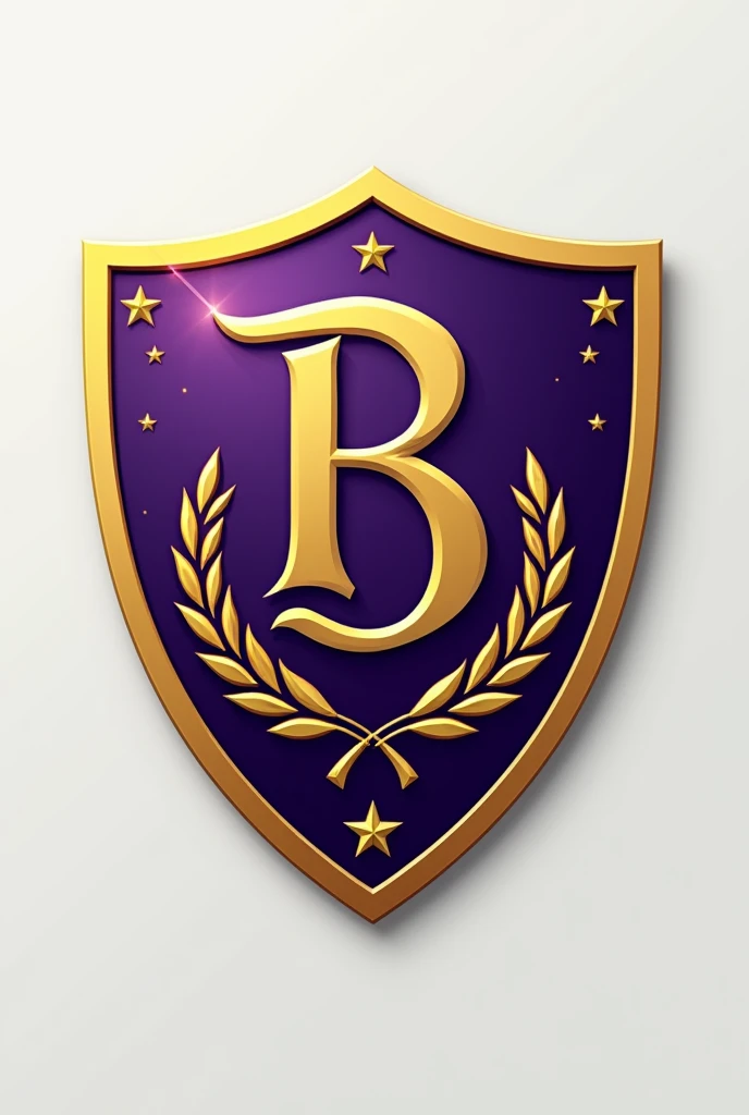 Create a shield for a football team called Barbalho GBC, purple and gold colors, neutral background