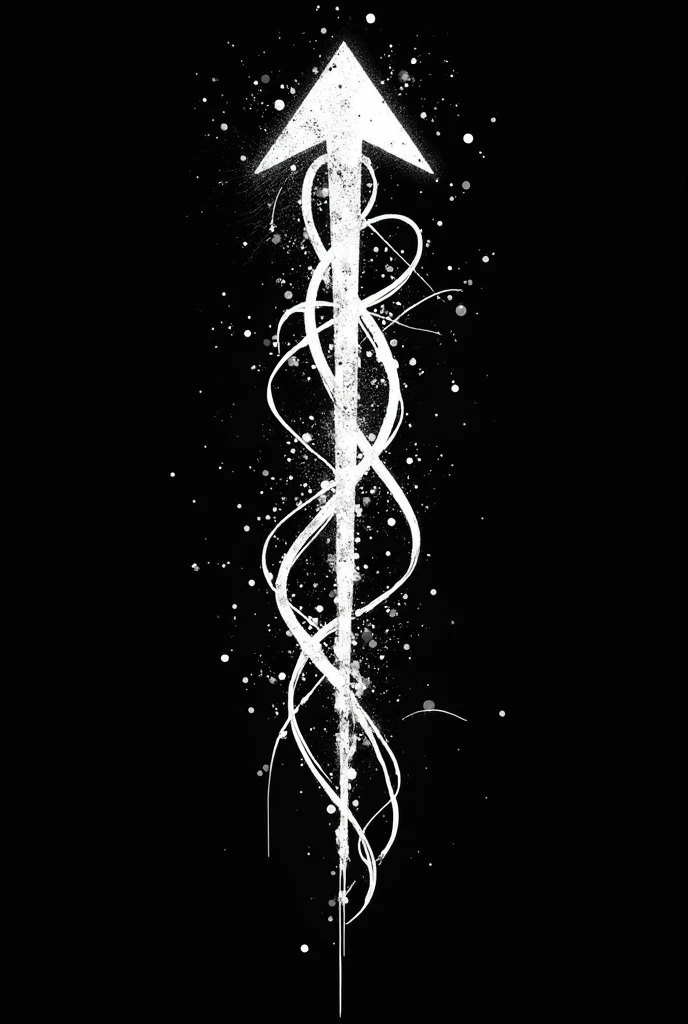 I want a single arrow painted like in white graffiti scribbles. With the background completely black