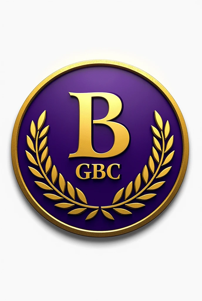 Create a shield for a football team called Barbalho GBC, purple and gold colors, neutral background