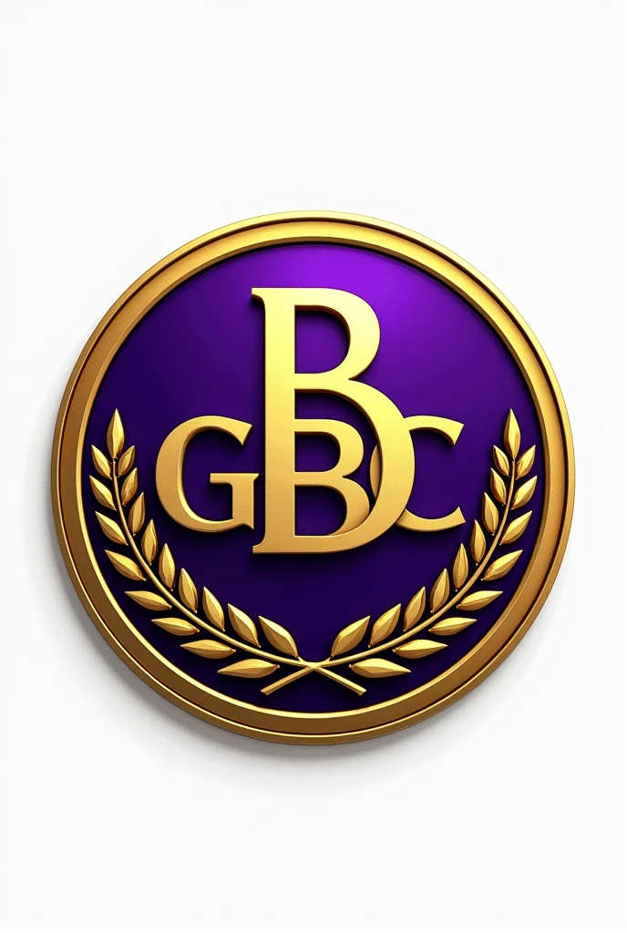 Create a shield for a football team called Barbalho GBC, purple and gold colors, neutral background