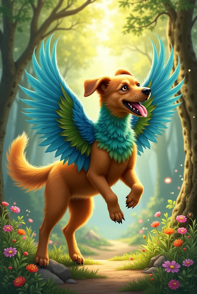 Dog with bird fused