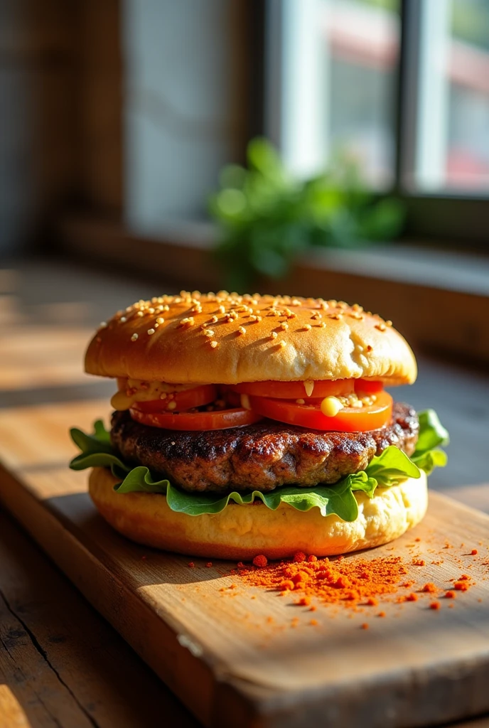 Burger photo , Australian cheddar bread and 1 burger