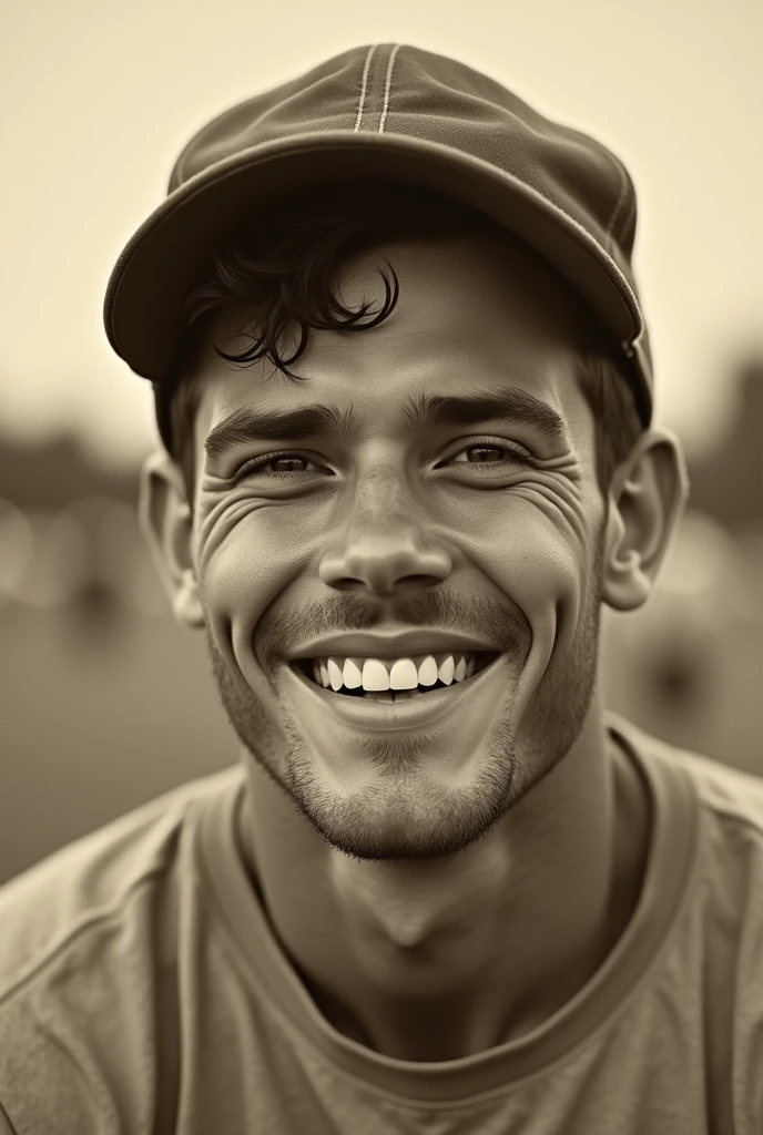 31 year old football player named reel mercd old photo of his face with a smile