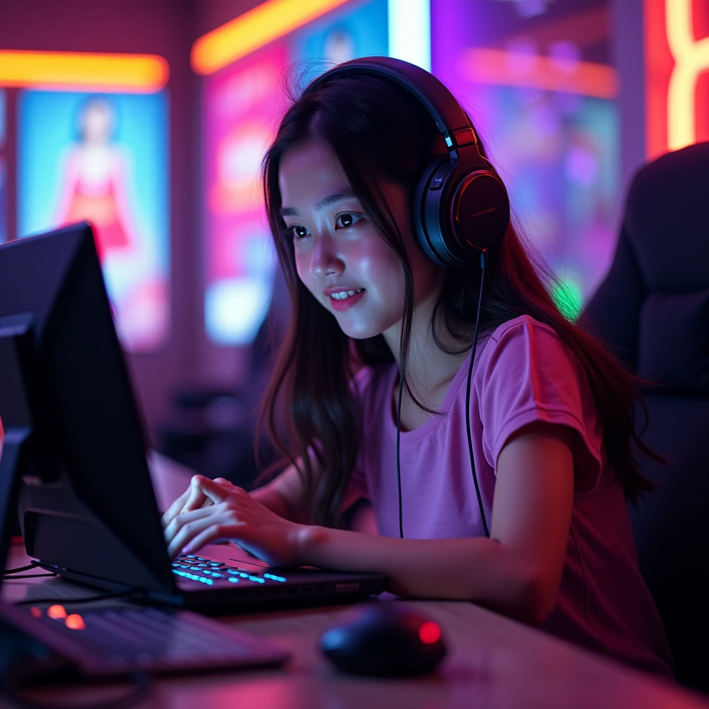 photo girl cute asian play gambling online casino zeus138