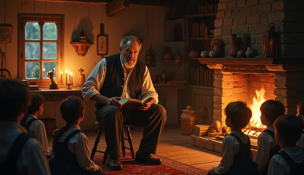 A man who gathers children in his house to teach them the word of God in 1800s Germany 