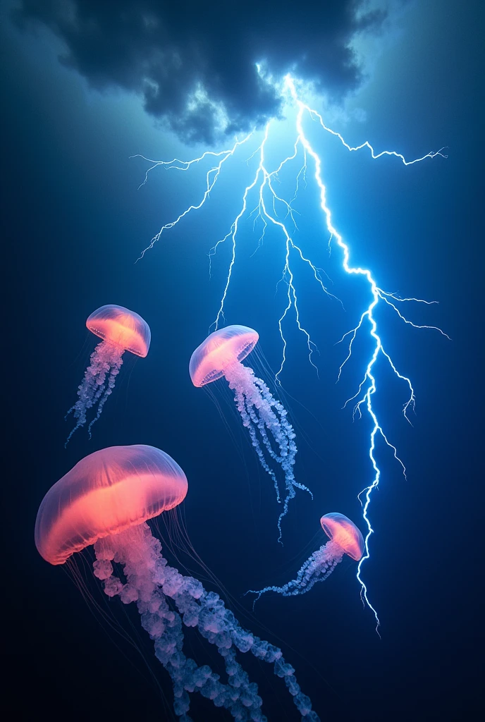 jellyfish, lightning,