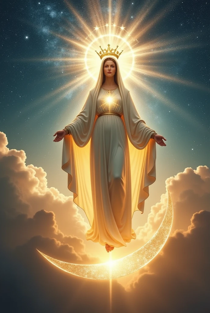 Our Lady of the Conception of the Virgin Mary ((a great sign appeared in the sky))((A woman clothed with the sun,)) ((the moon under your feet)) ((and on her head a crown of 12 stars))((was pregnant)) Mary of Nazareth, Jesus' mother , queen of angels