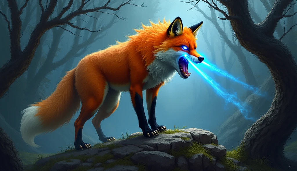 POWERFUL ANGRY FOX WITH LASER POWERS IN ITS EYES