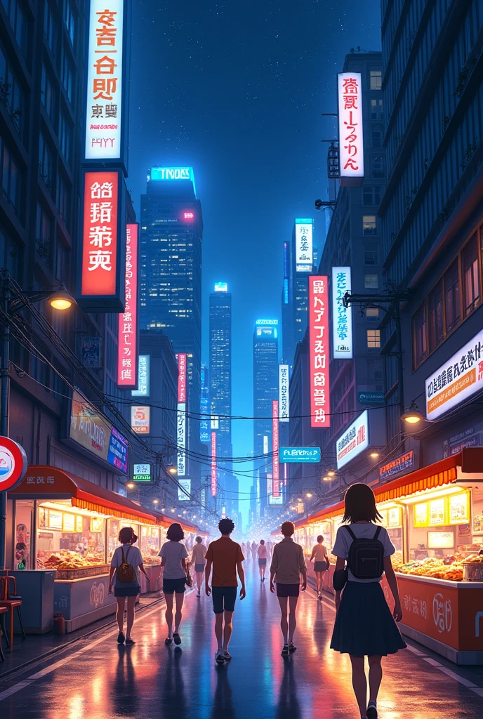 city at night anime version