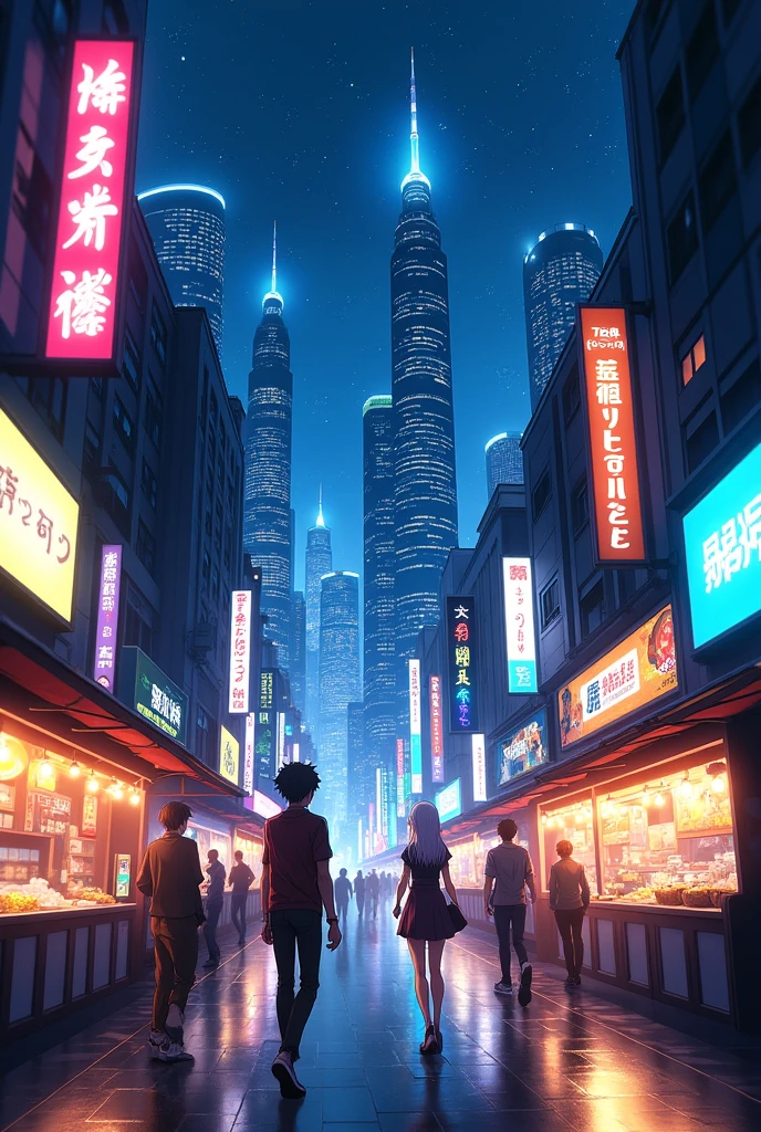 city at night anime version