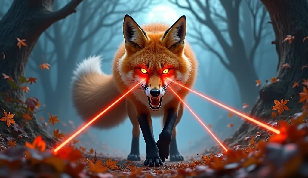 POWERFUL ANGRY FOX WITH LASER POWERS IN ITS EYES